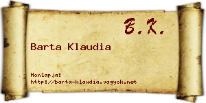 Barta Klaudia névjegykártya