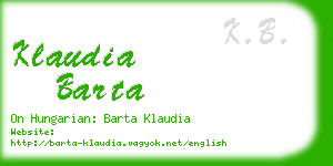 klaudia barta business card